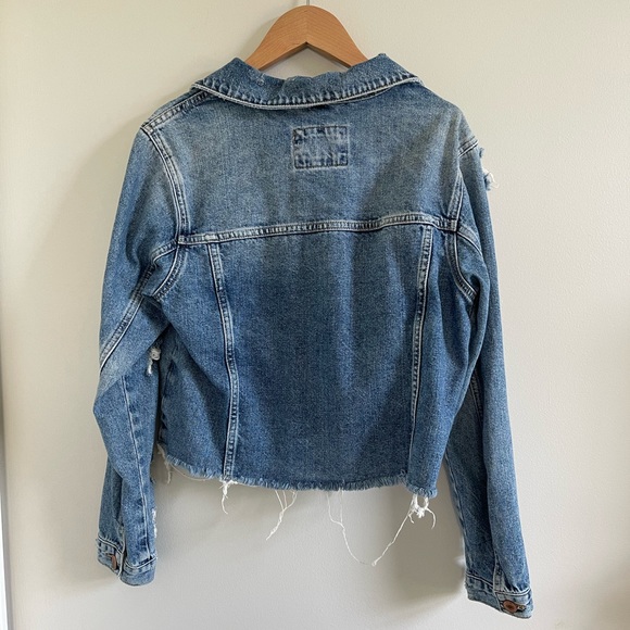 Denim Ripped Cropped Jacket - Picture 4 of 4